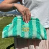 pochette clutch à rayures menthe pochette clutch à rayures menthe